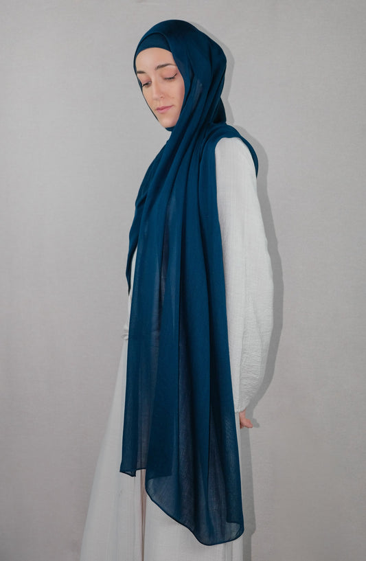 Legion Blue Modal Hijab Set | Single-Stitch