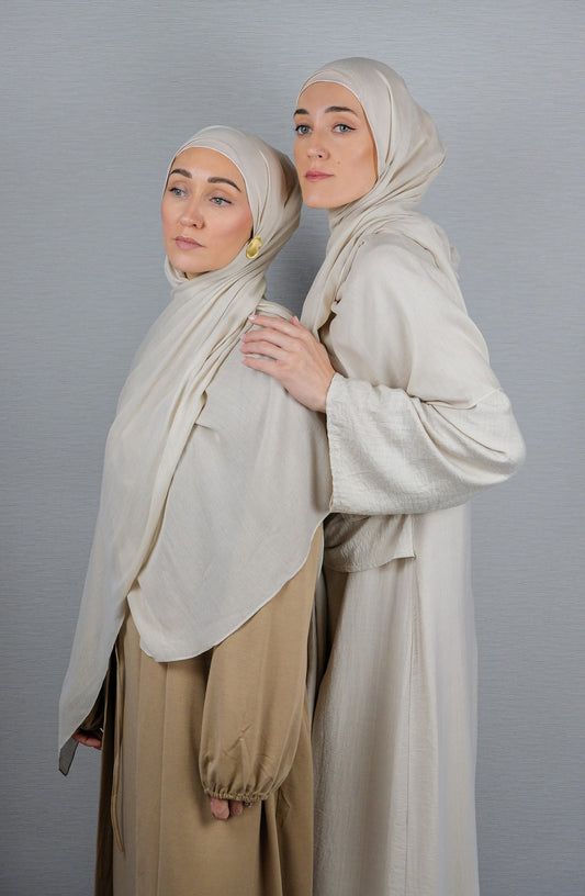 Almond Modal Hijab Set | Single Stitch