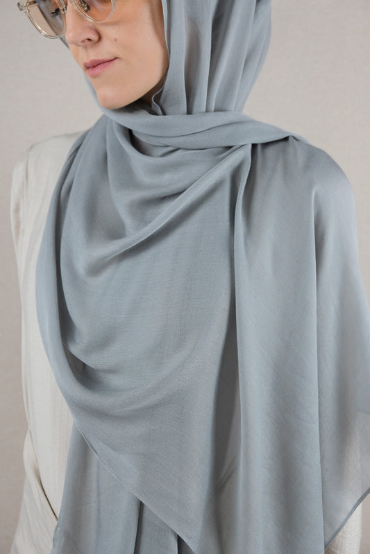 Slate Modal Hijab Set | Single-Stitch