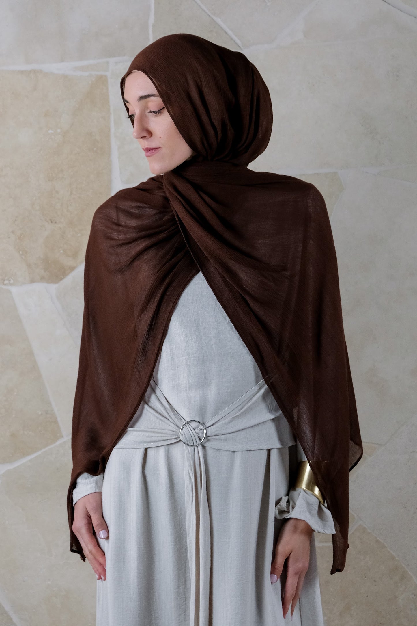 Soft Crinkle Rayon Hijab – Chocolate