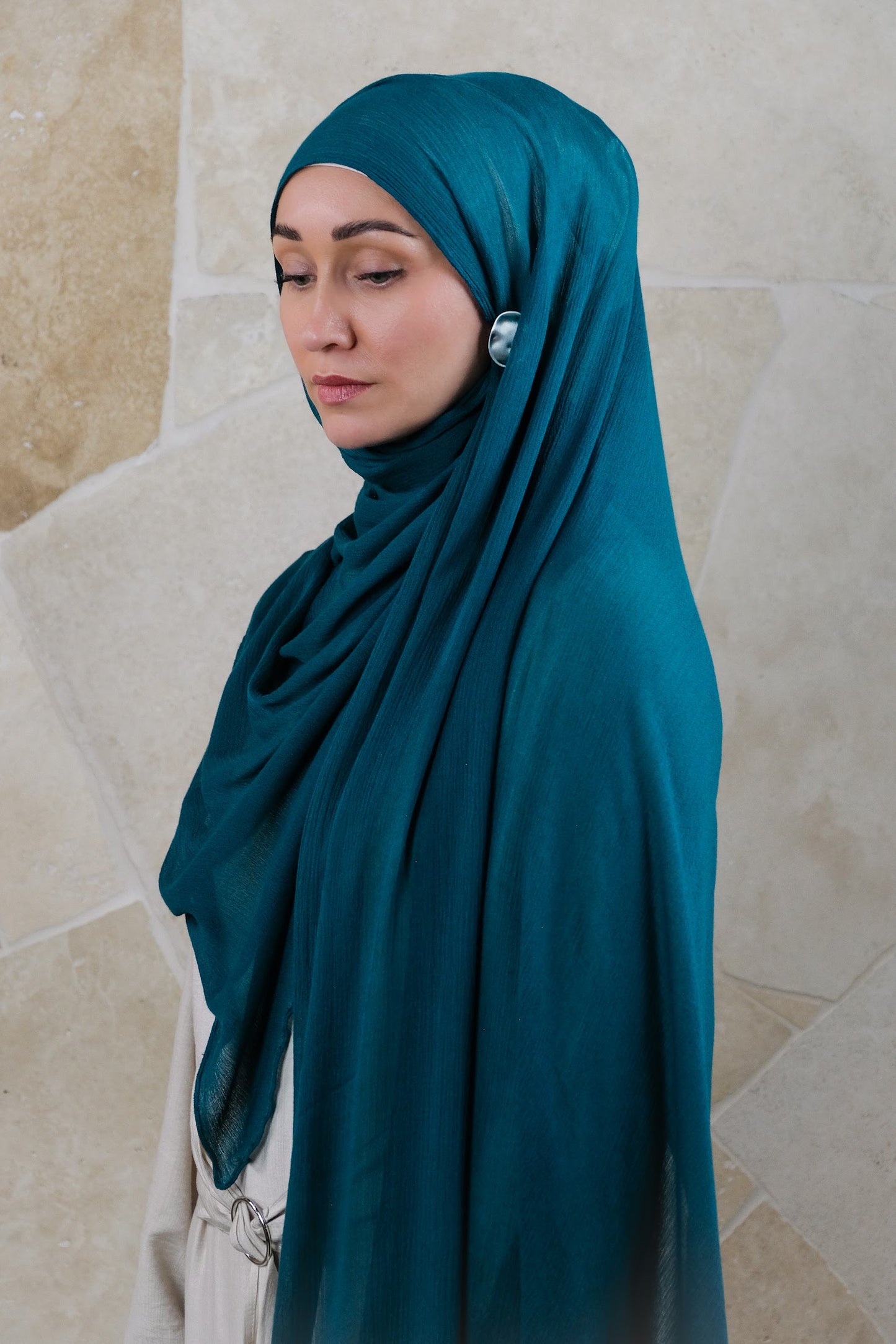 Soft Crinkle Rayon Hijab – Teal