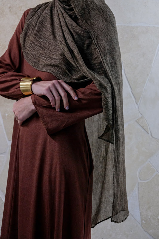 Textured Rayon Hijab – Olive