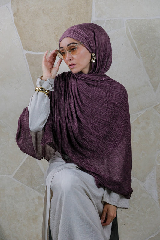 Textured Rayon Hijab – Plum