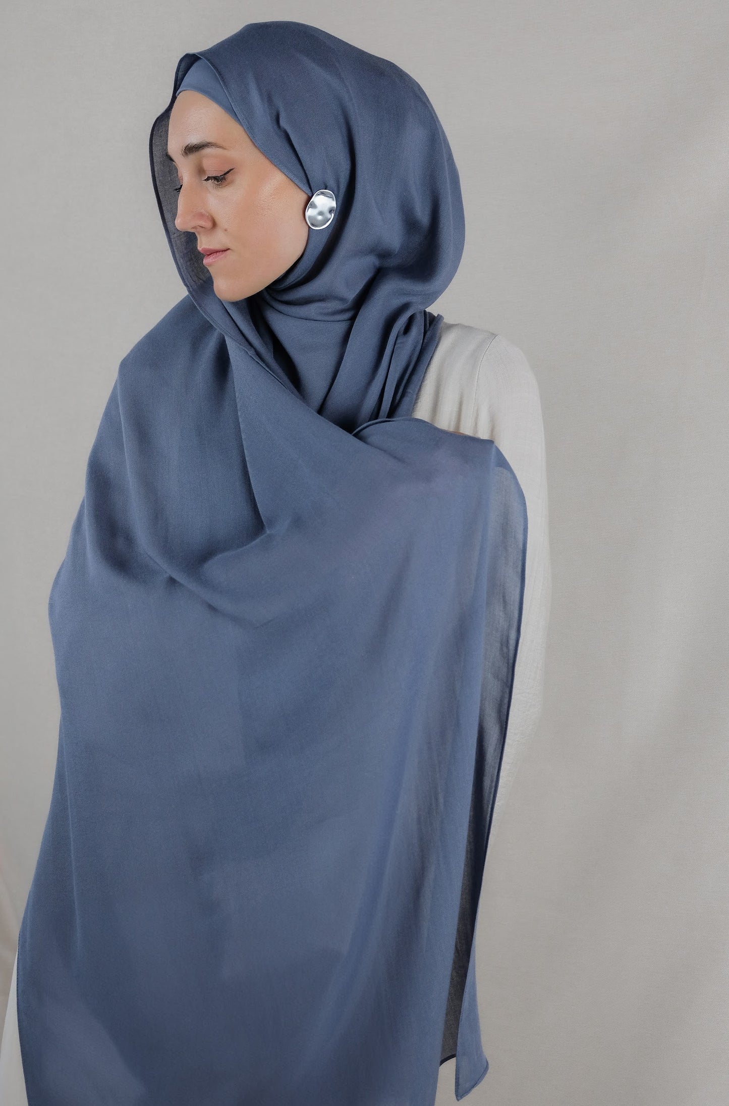 Blue Mirage Modal Hijab Set | Single-Stitch