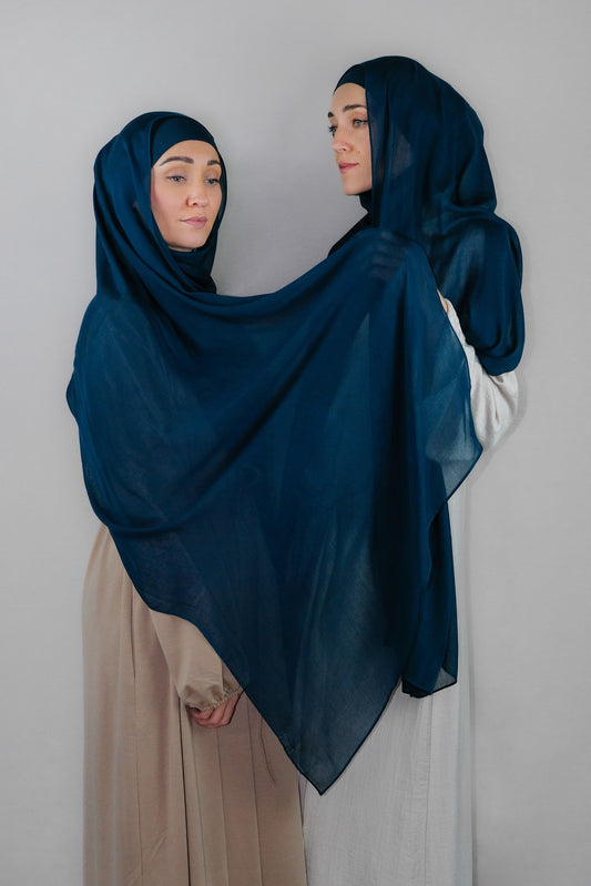 Legion Blue Modal Hijab Set | Single-Stitch