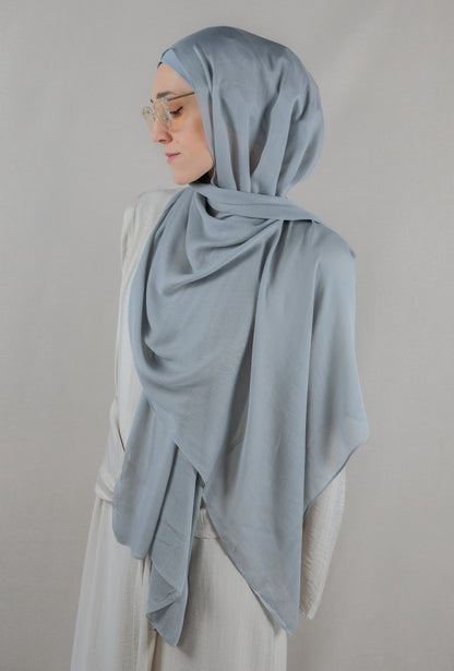 Slate Modal Hijab Set | Single-Stitch
