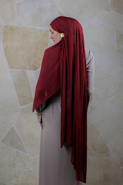 Soft Crinkle Rayon Hijab – Burgundy