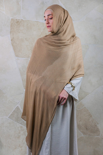 Soft Crinkle Rayon Hijab – Hazelnut