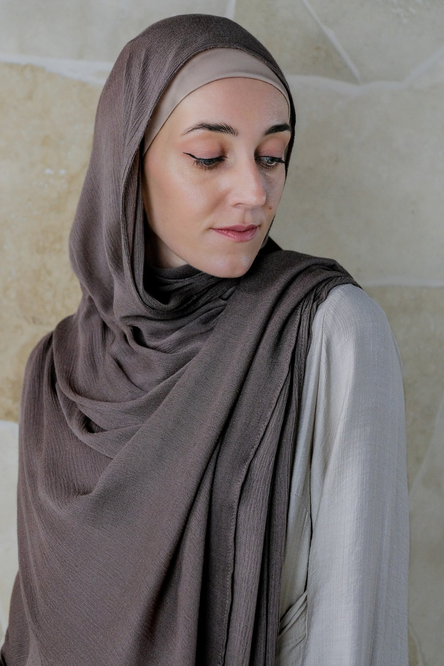 Soft Crinkle Rayon Hijab – Mink