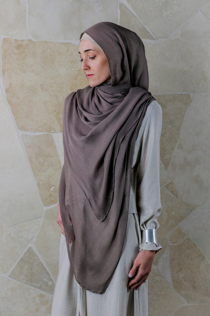 Soft Crinkle Rayon Hijab – Mink