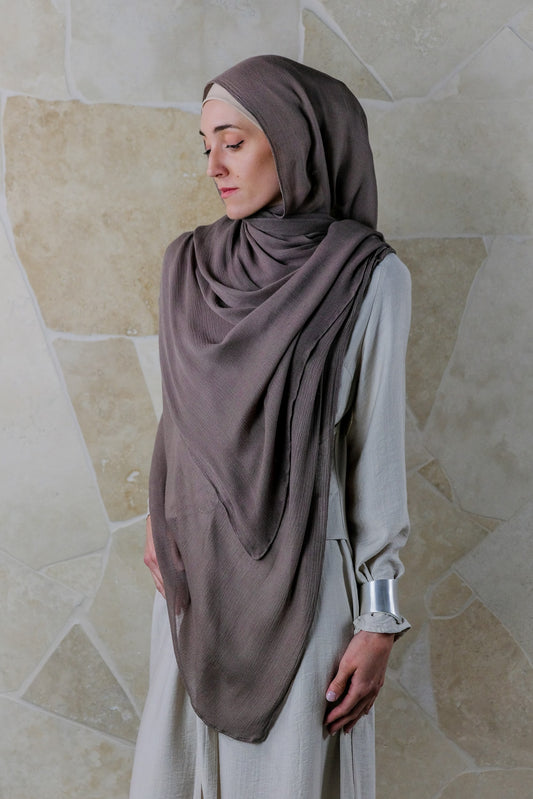 Soft Crinkle Rayon Hijab – Mink