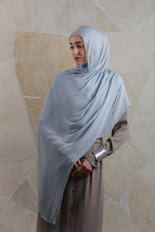 Soft Crinkle Rayon Hijab – Powder Blue