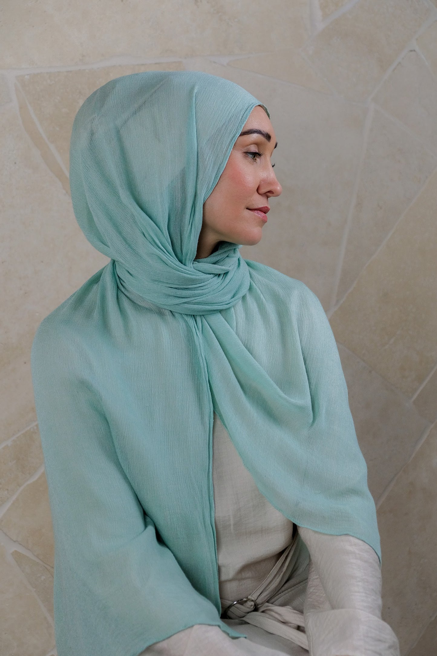 Soft Crinkle Rayon Hijab – Seafoam