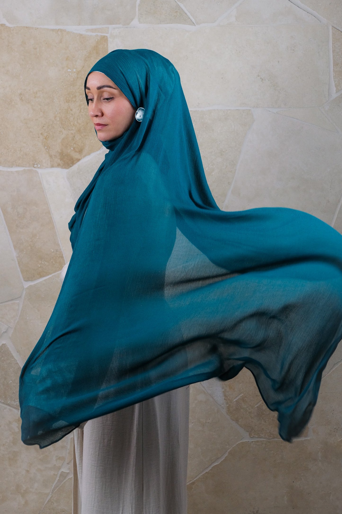 Soft Crinkle Rayon Hijab – Teal