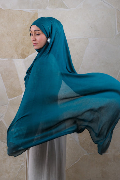 Soft Crinkle Rayon Hijab – Teal