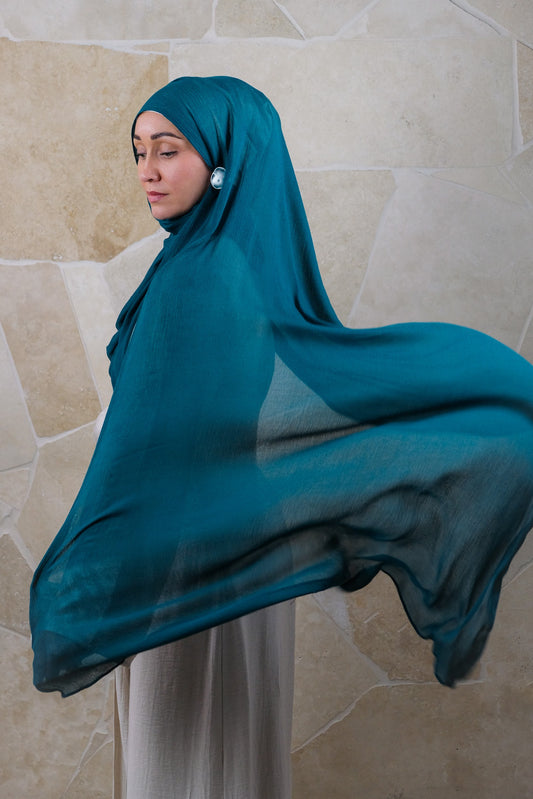Soft Crinkle Rayon Hijab – Teal