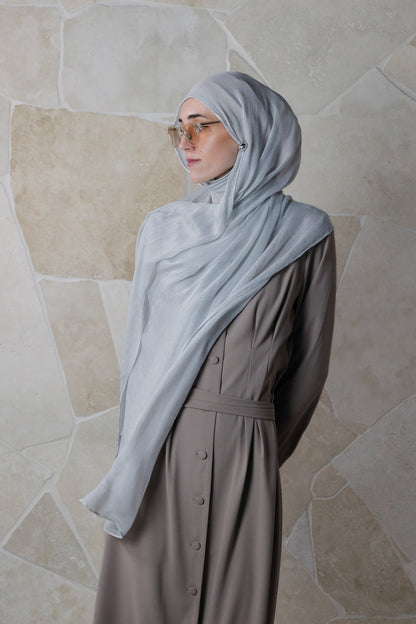 Textured Rayon Hijab – Dove Grey