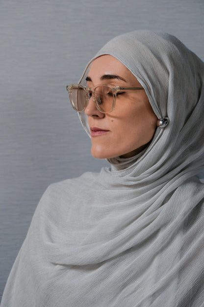 Textured Rayon Hijab – Dove Grey