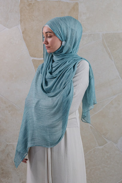 Textured Rayon Hijab – Dusty Teal