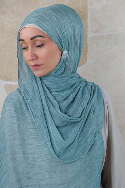 Textured Rayon Hijab – Dusty Teal