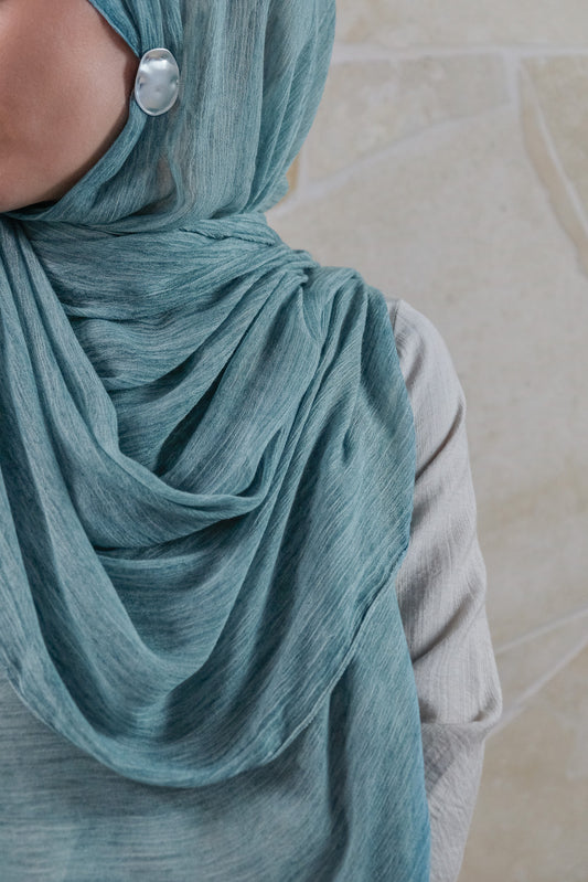 Textured Rayon Hijab – Dusty Teal