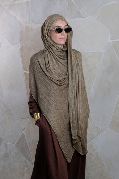 Textured Rayon Hijab – Latte