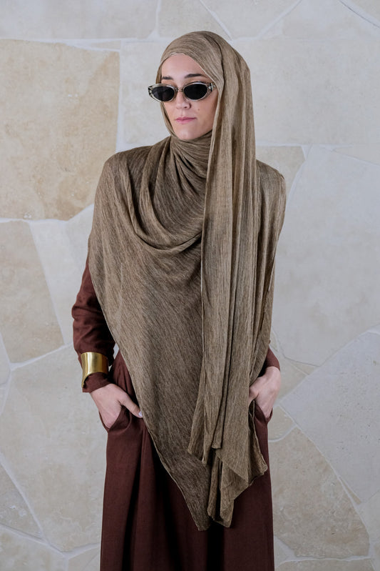 Textured Rayon Hijab – Latte
