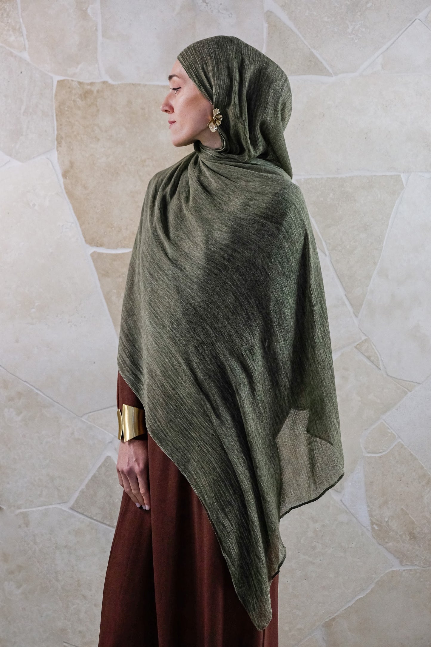 Textured Rayon Hijab – Moss