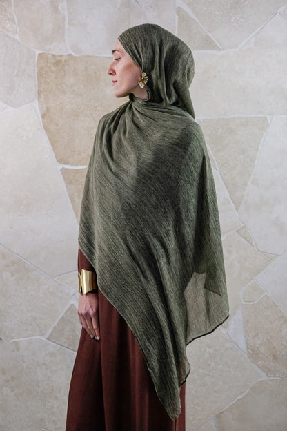 Textured Rayon Hijab – Moss