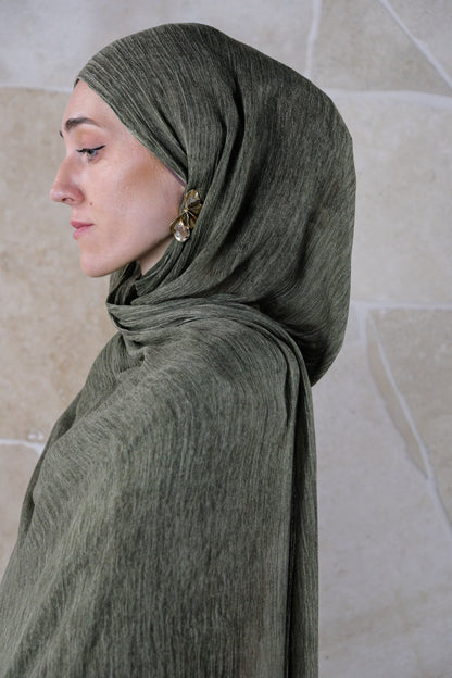 Textured Rayon Hijab – Moss