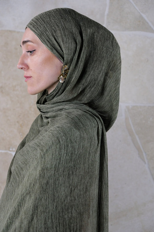 Textured Rayon Hijab – Moss