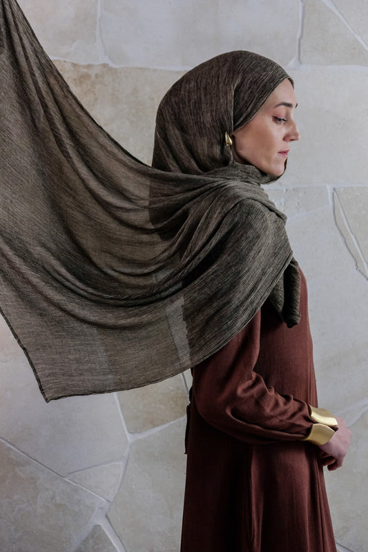 Textured Rayon Hijab – Olive