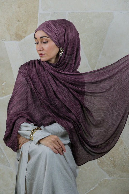 Textured Rayon Hijab – Plum