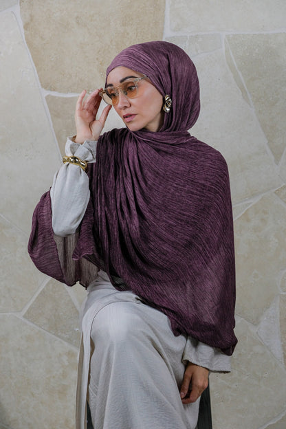 Textured Rayon Hijab – Plum