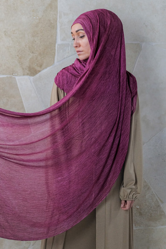 Textured Rayon Hijab – Raspberry